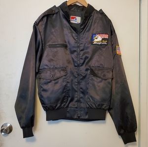 Vintage 80's-90's original Snap On America's Best Black Nylon Windbreaker in Men